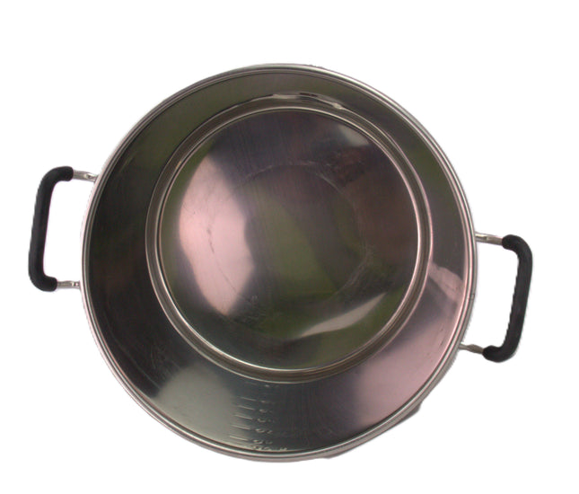 Brewmaster 8.5 Gallon Brew Kettle | Stainless Steel | Two Welded Couplers | Ball Valve Included | Silicone Handle Grips | Volume Markers - Scratch & Dent