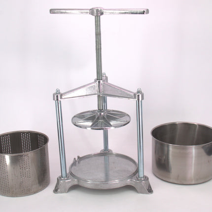 Medium Food Press | Fruit | Cheese | Butter | 14 cm x 12.7 cm | Stainless Steel Basket and Basin - Scratch & Dent