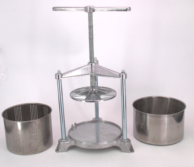 Medium Food Press | Fruit | Cheese | Butter | 14 cm x 12.7 cm | Stainless Steel Basket and Basin - Scratch & Dent